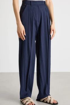 Pantalone con pieghe - Blu
