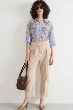 Pantalone con pinces - Beige
