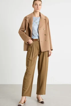 Pantalone con pinces - Cammello