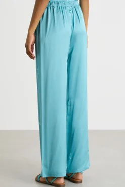 Pantalone con ricami - Azzurro