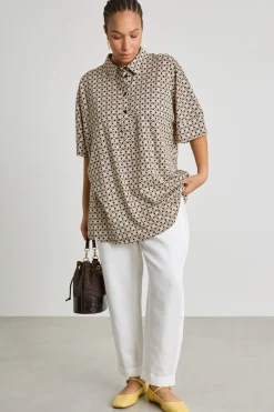 Pantalone con risvolto al fondo - Bianco