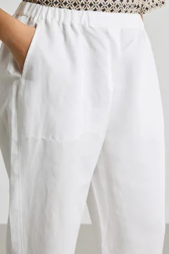 Pantalone con risvolto al fondo - Bianco