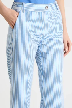 Pantalone con risvolto - Azzurro Bianco
