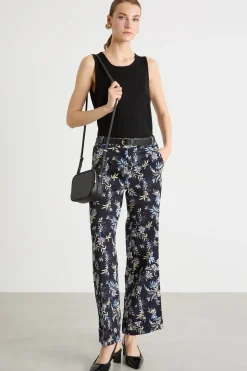 Pantalone con risvolto - Blu