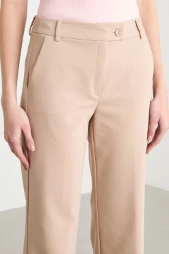 Pantalone con risvolto - Cammello