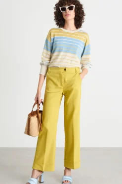 Pantalone con risvolto - Giallo