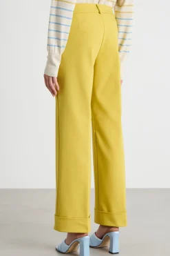 Pantalone con risvolto - Giallo