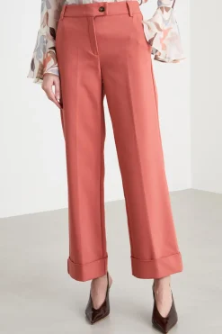 Pantalone con risvolto - Rosa