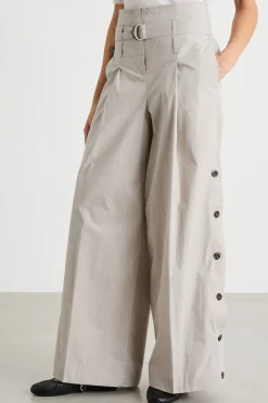 Pantalone con spacco - Grigio