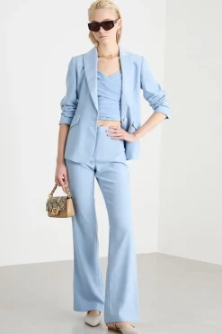 Pantalone con strass - Azzurro