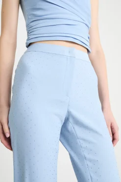 Pantalone con strass - Azzurro