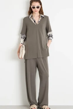 Pantalone con vita elasticizzata - Verde