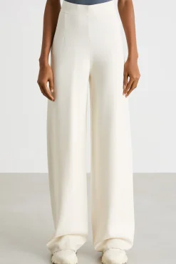 Pantalone con vita in maglia - Bianco