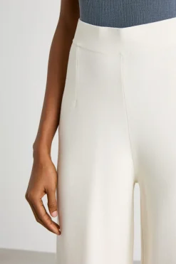 Pantalone con vita in maglia - Bianco