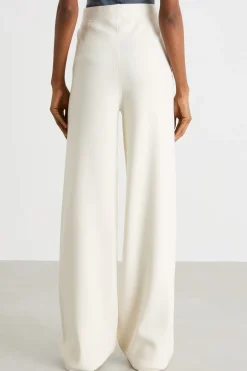 Pantalone con vita in maglia - Bianco