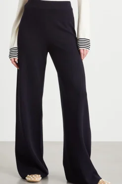 Pantalone con vita in maglia - Blu