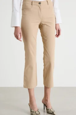 Pantalone crop aderente - Beige