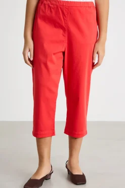 Pantalone crop con spacchi - Rosso