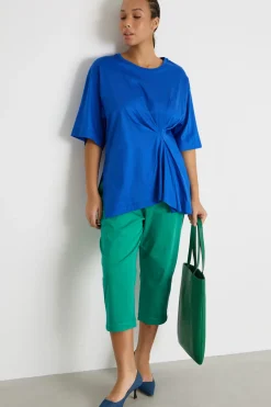 Pantalone crop con spacchi - Verde