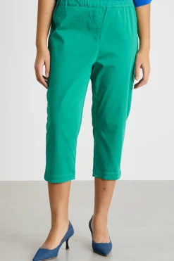 Pantalone crop con spacchi - Verde