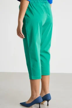 Pantalone crop con spacchi - Verde