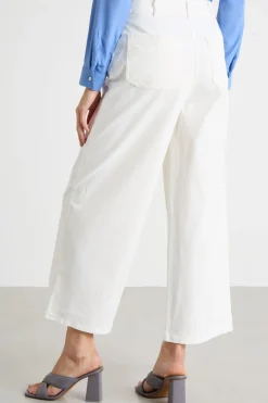 Pantalone crop con tasche - Bianco