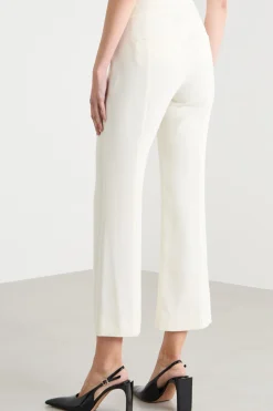 Pantalone crop in crepe tecnico - Bianco
