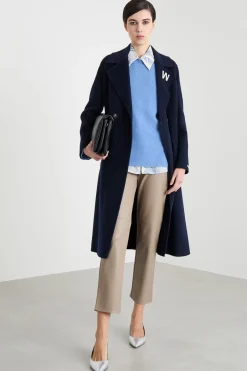 Pantalone crop in tessuto spalmato - Cammello