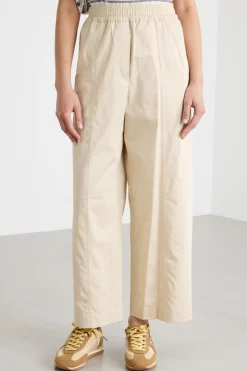 Pantalone cropped ampio - Beige