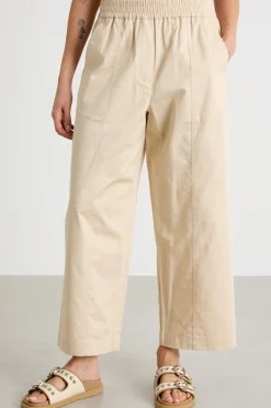 Pantalone cropped ampio - Beige