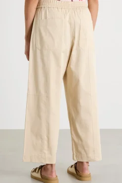 Pantalone cropped ampio - Beige