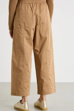 Pantalone cropped ampio - Cammello