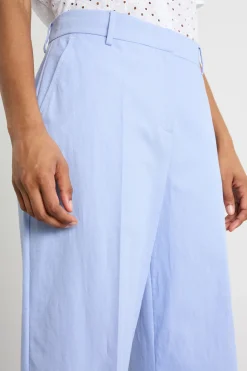 Pantalone cropped in tela - Azzurro