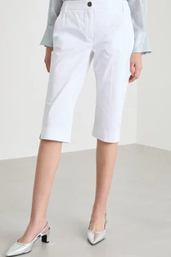 Pantalone cropped semi-aderente - Bianco