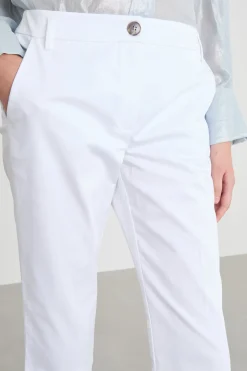 Pantalone cropped semi-aderente - Bianco