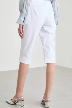 Pantalone cropped semi-aderente - Bianco