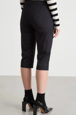 Pantalone cropped semi-aderente - Nero