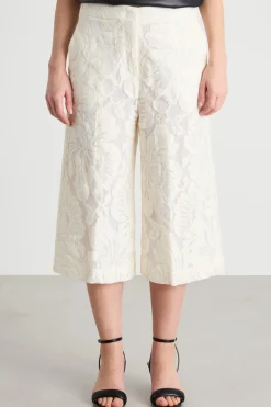 Pantalone culotte in macramè - Bianco