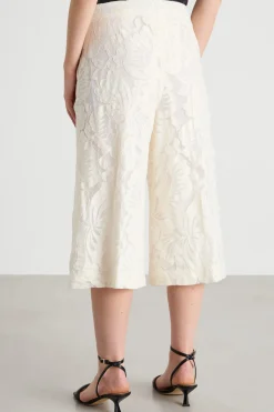 Pantalone culotte in macramè - Bianco