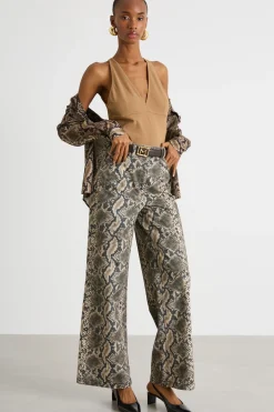 Pantalone dalla linea dritta - Animalier