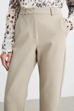 Pantalone dritto a vita alta - Beige