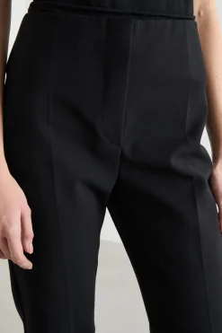 Pantalone dritto con baschina posteriore - Nero