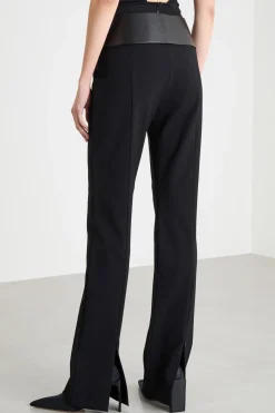Pantalone dritto con baschina posteriore - Nero