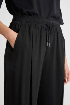 Pantalone dritto con coulisse - Nero