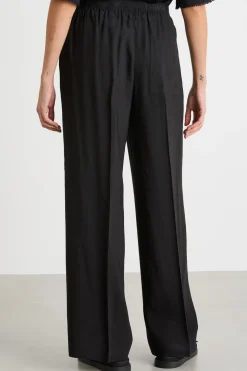 Pantalone dritto con coulisse - Nero