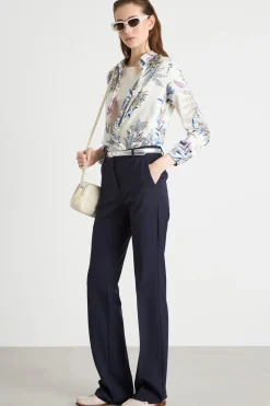 Pantalone dritto con tasche - Blu