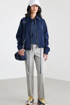 Pantalone dritto cropped - Grigio