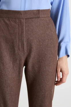 Pantalone dritto effetto jeans - Marrone