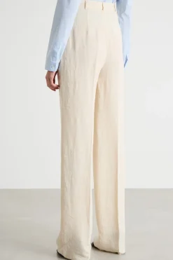 Pantalone dritto in batavia - Beige
