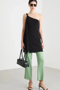Pantalone dritto in cady - Verde